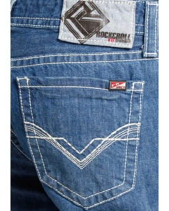 Rock & Roll Denim Men's FR Medium Wash Double Barrel Relaxed Fit Bootcut Jeans -Western Desert Shop 0864K1 88 D2