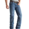 Ariat Men's FR M3 Medium Wash Loose Basic Stackable Straight Leg Jean - Big -Western Desert Shop 2000173314 020 P1