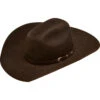 Ariat Boys' Chocolate Wool Felt Buckle Cowboy Hat -Western Desert Shop 2000234874 240 P1