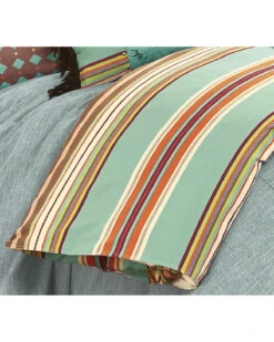 HiEnd Accents Turquoise Serape Duvet Cover - Super Queen