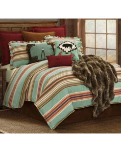 HiEnd Accents Turquoise Serape 3-Piece Comforter Set - Super King