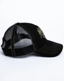 Moonshine Spirit Men's White On Black Logo Print Mesh Ball Cap -Western Desert Shop 2000291209 001 P3
