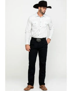 Wrangler Men's Black Casual Pleated Front Western Pants -Western Desert Shop 2000293279 001 P6