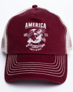 Cody James Men's Burgundy America Free Patch Mesh Ball Cap -Western Desert Shop 2000296730 640 P4