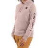 Carhartt Women's Clarkburg Heather Smoke Rose Midweight Logo Sleeve Graphic Work Sweatshirt -Western Desert Shop 2000308671 600 P1