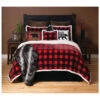 Carstens Home Red Lumberjack Buffalo Plaid 4-Piece Sherpa Fleece Bedding Set - Queen Size -Western Desert Shop 2000314935 600 P1