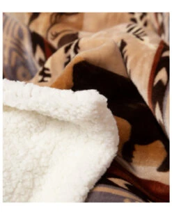 Carstens Home Wrangler Buffalo Southwestern Sherpa Fleece Throw Blanket -Western Desert Shop 2000315026 400 P3