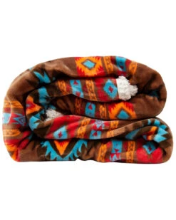 Carstens Home Wrangler Southwest Horizon Rustic Sherpa Fleece Throw Blanket -Western Desert Shop 2000315030 440 P4