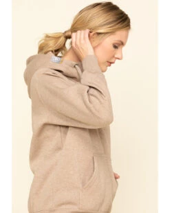 Ariat Women's Dark Oatmeal Heather Rebar Skill Set Zip Hooded Pullover -Western Desert Shop 2000322227 104 P5