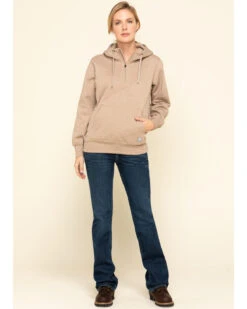 Ariat Women's Dark Oatmeal Heather Rebar Skill Set Zip Hooded Pullover -Western Desert Shop 2000322227 104 P6