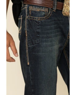 Rock & Roll Denim Men's Dark Reflex Double Barrel Relaxed Straight Jeans -Western Desert Shop 2000323846 402 P5