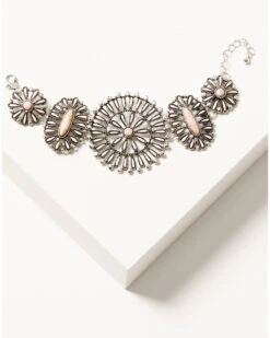 Prime Time Jewelry Women's Pink Stone Concho Bracelet