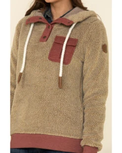 Wanakome Women's Fay Snap Neck Sherpa Hooded Pullover -Western Desert Shop 2000336329 280 P3