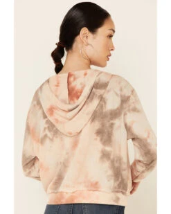 Wild Moss Women's Blushed Tie-Dye Zip Hooded Jacket -Western Desert Shop 2000337634 681 P5