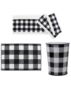 HiEnd Accents Camille Buffalo Check 5pc Bath Accessory & Towel Set