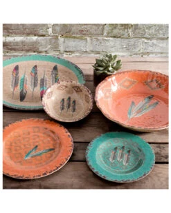 HiEnd Accents Feather 14pc Melamine Dinnerware Set