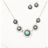 Prime Time Jewelry Women's Silver Turquoise & White Concho Jewelry Set -Western Desert Shop 2000338300 040 P1