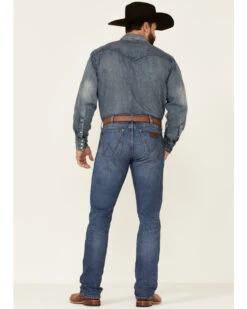 Wrangler Retro Premium Men's Harrick Dark Wash Stretch Slim Straight Jeans -Western Desert Shop 2000342091 400 P4