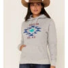 Stetson Women's Southwestern Logo Fleece Pullover Hoodie -Western Desert Shop 2000346354 020 P1
