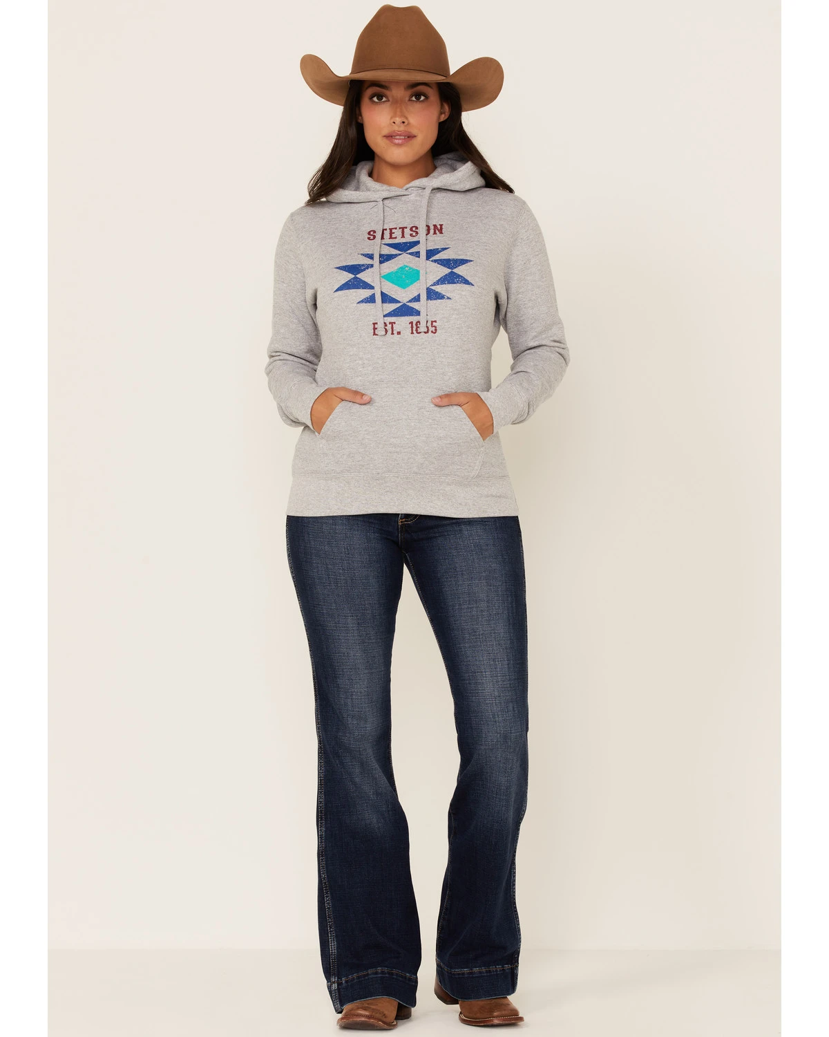 Stetson Women's Southwestern Logo Fleece Pullover Hoodie 4 Stetson Women's Southwestern Logo Fleece Pullover Hoodie - Image 2