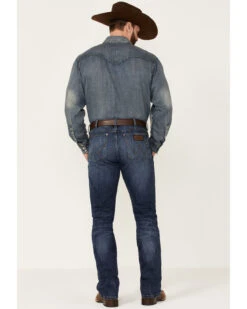 Wrangler Retro Men's Coast Dark Wash Stretch Slim Bootcut Jeans -Western Desert Shop 2000346853 400 P3