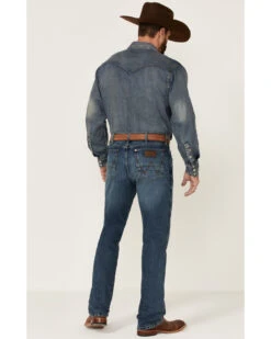 Wrangler Retro Men's Hereford Medium Wash Stretch Slim Straight Jeans 7 Wrangler Retro Men's Hereford Medium Wash Stretch Slim Straight Jeans -Western Desert Shop 2000346855 400 P3