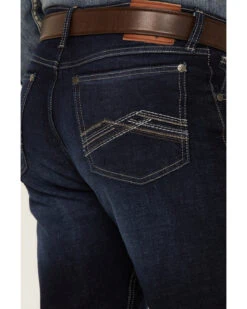 Wrangler 20X Men's Azure Vintage Dark Wash Stretch Slim Bootcut Jeans - Long -Western Desert Shop 2000347676 400 P4