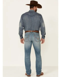 Rock 47 By Wrangler Men's Cochran Medium Wash Stretch Slim Straight Jeans -Western Desert Shop 2000350739 400 P3