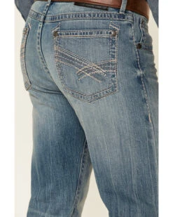 Rock 47 By Wrangler Men's Cochran Medium Wash Stretch Slim Straight Jeans -Western Desert Shop 2000350739 400 P4