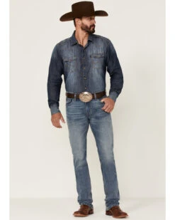 Rock & Roll Denim Men's Hooey Light Vintage Wash Revolver Stretch Slim Straight Jeans -Western Desert Shop 2000351106 400 P3