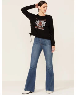 Shyanne Women's Namaste Yall Side Lacing Long Sleeve Graphic Sweatshirt -Western Desert Shop 2000351336 001 P4