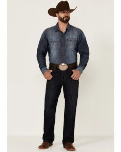 Rock & Roll Denim Men's Dark Wash Double Barrel Relaxed Straight Leg Jeans -Western Desert Shop 2000352156 400 P3