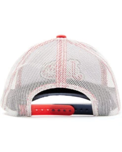 Justin Men's Navy Red & White Embroidered Flag Logo Mesh-Back Ball Cap -Western Desert Shop 2000353914 410 P3