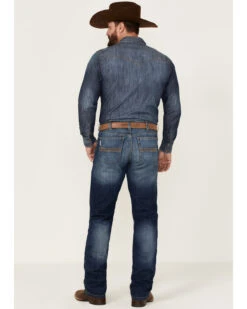 Cinch Men's Silver Label Medium Stonewash Performance Stretch Slim Straight Jeans -Western Desert Shop 2000355892 402 P3