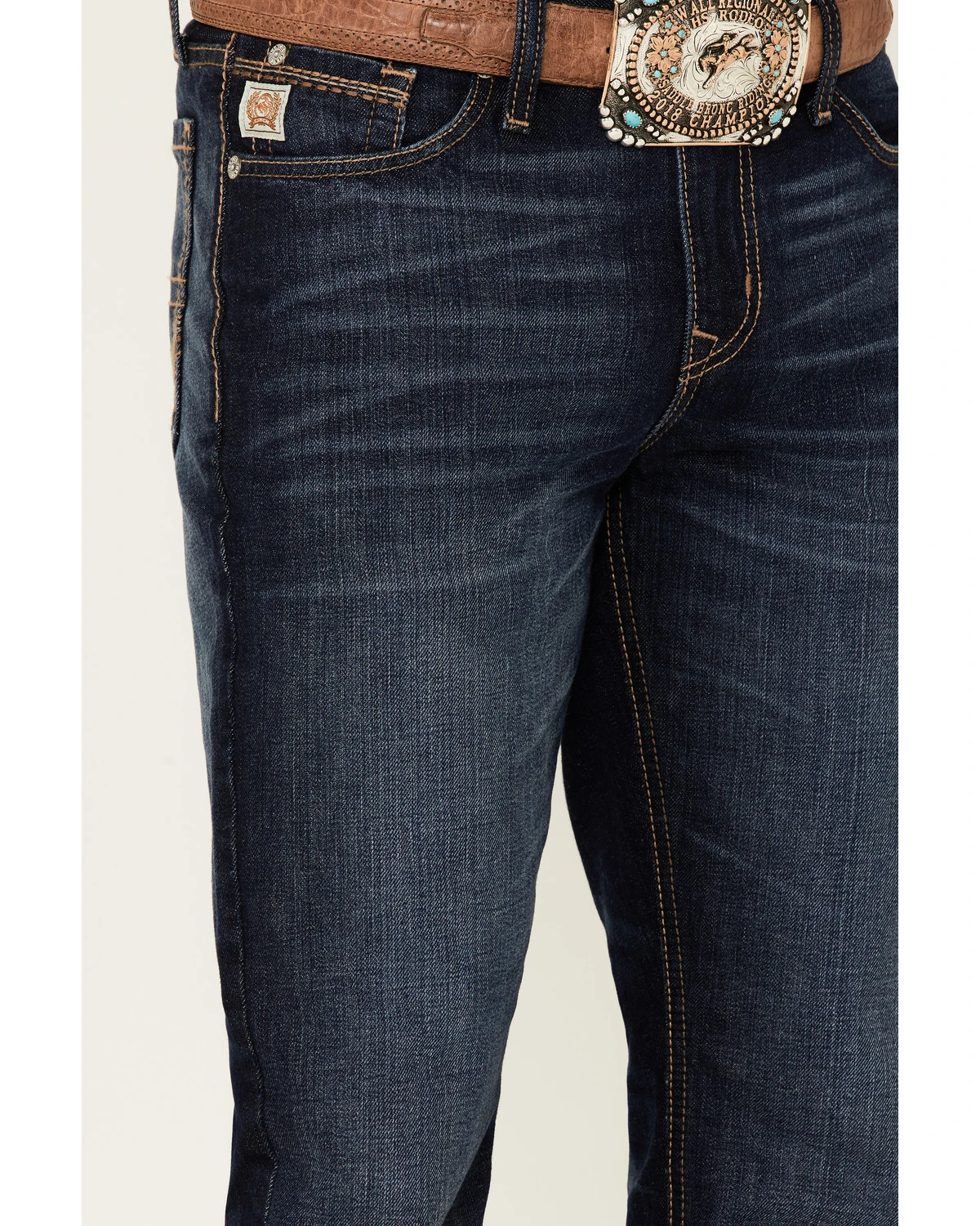 Cinch Men's Ian Dark Stonewash Rigid Slim Bootcut Jeans 4 Cinch Men's Ian Dark Stonewash Rigid Slim Bootcut Jeans - Image 2