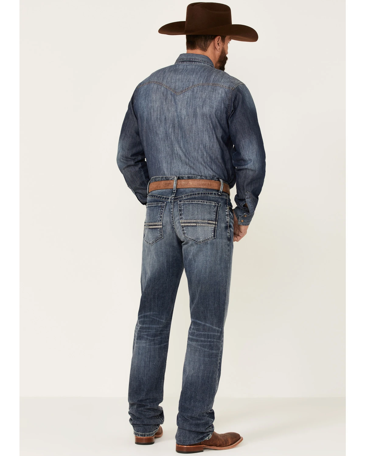 Cinch Men's White Label Medium Stonewash Performance Stretch Relaxed Straight Jeans 5 Cinch Men's White Label Medium Stonewash Performance Stretch Relaxed Straight Jeans - Image 3