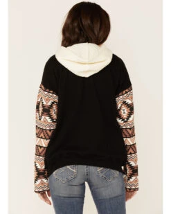 Paramount Network's Yellowstone Women's Mauve Southwestern Sleeve Hoodie Pullover -Western Desert Shop 2000356684 661 P3