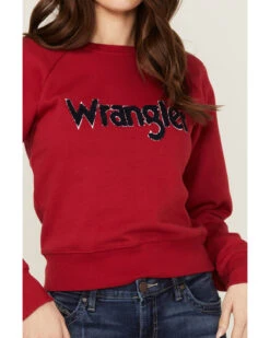 Wrangler Women's Chenille Logo Cropped Sweatshirt -Western Desert Shop 2000358085 600 P3