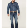 Rock 47 By Wrangler Men's Edmond Medium Wash Stretch Slim Bootcut Jeans -Western Desert Shop 2000359727 414 P1