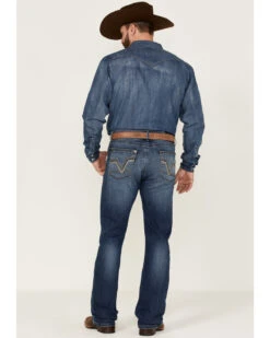 Rock 47 By Wrangler Men's Edmond Medium Wash Stretch Slim Bootcut Jeans -Western Desert Shop 2000359727 414 P3