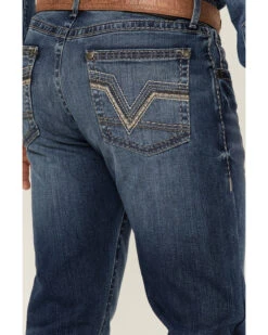 Rock 47 By Wrangler Men's Edmond Medium Wash Stretch Slim Bootcut Jeans -Western Desert Shop 2000359727 414 P4
