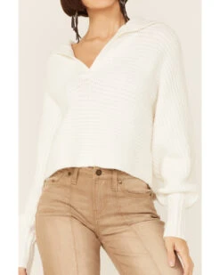 Revel Women's Sierra Collar Knit Long Sleeve Pullover Sweatshirt -Western Desert Shop 2000360280 100 P3