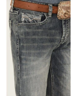 Rock & Roll Denim Men's Medium Vintage Wash Double Barrel Stretch Relaxed Straight Jeans -Western Desert Shop 2000360313 400 P4