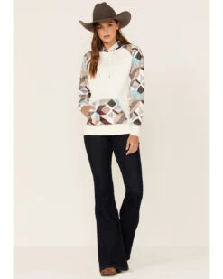 Hooey Women's Modern Colorblock Geo Print Pullover Hooded Sweater -Western Desert Shop 2000360944 110 P4