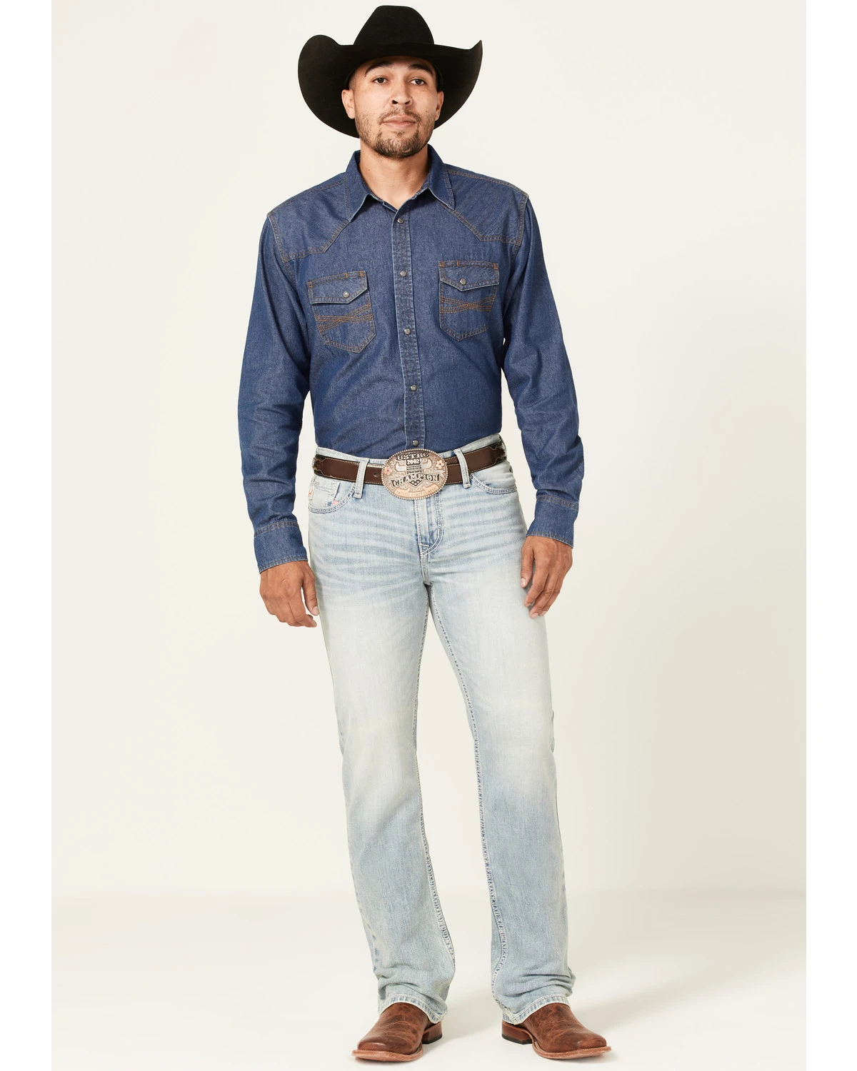 Cinch Men's Ian Light Stonewash Performance Stretch Slim Bootcut Jeans 3 Cinch Men's Ian Light Stonewash Performance Stretch Slim Bootcut Jeans