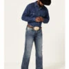 Cinch Men's Grant Medium Stonewash Broken Twill Performance Stretch Relaxed Bootcut Jeans -Western Desert Shop 2000362748 402 P1