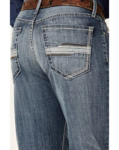 Cinch Men's Grant Medium Stonewash Broken Twill Performance Stretch Relaxed Bootcut Jeans -Western Desert Shop 2000362748 402 P4