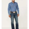 Cinch Men's Ian Dark Stonewash Performance Stretch Slim Bootcut Jeans -Western Desert Shop 2000362785 402 P1