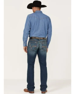 Cinch Men's Ian Dark Stonewash Performance Stretch Slim Bootcut Jeans -Western Desert Shop 2000362785 402 P3