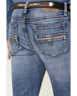 Cody James Men's Dice House Medium Wash Stretch Stackable Straight Jeans -Western Desert Shop 2000364920 414 P4